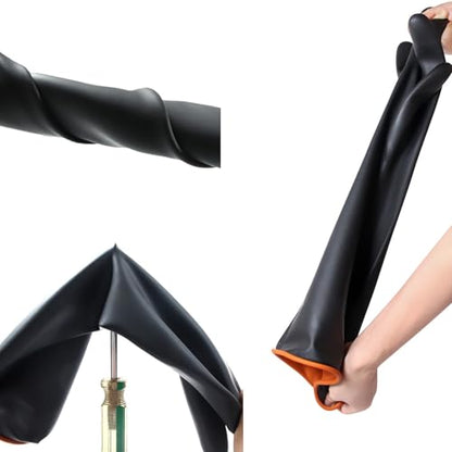 1 Pair Chemical Resistant Gloves, Reusable Long Rubber Dishwashing Gloves, Industrial Safety Waterproof Alkali Oil - size: L/22inch