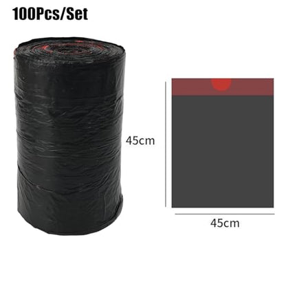 100PCS/ Roll Black Thickened Large Capacity Waste Bag Leak-Proof Tear-resistant Household Drawstring Trash Bags, 45 * 45cm