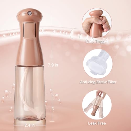 Spray Bottle For Hair, Continuous Mister Empty Spray Bottles, Ultra Fine Mist Water Sprayer for Hairstyling, Cleaning, Plants, Barbers, Salons, Essential Oil Scents - 2 Pack 6.8 OZ, White & Terracotta - color: White & Terracotta, 2 Pack