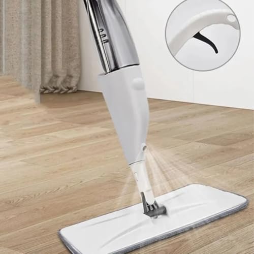 Floor Spray Mop - Reusable Fiber Cleaning System, Suitable for Tiles and Hardwood