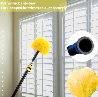 3 Pack Screw on Webster Cobweb Duster Head for Pole,Spider Web Remover Brush, Cobweb Duster Head Attachment,Fits Standard 3/4 inch Threaded Poles (3, Yellow) - color: Yellow
