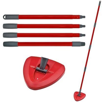 Mop Handle for Ocedar,Spin Mop Replacement Head Base Compatible with O Cedar,4-Section Spin Mop Handles and Base for EasyWring Spin Mop - color: RED-2