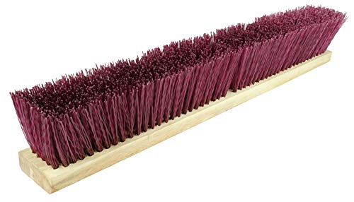 Weiler 44587 24" Block Size, Hardwood Block, Medium Maroon Polypropylene Fill, Contractor Coarse Sweeping Broom - style: Medium Maroon Polypropylene