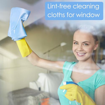 24 Pack Microfiber Glass Cleaning Cloth 16 Inch X 16 Inch Polishing Cloths Glass Cleaning Towel Lint Free Cloth for Cleaning Windows, Glasses, Mirrors, Windshields, Stainless Steel