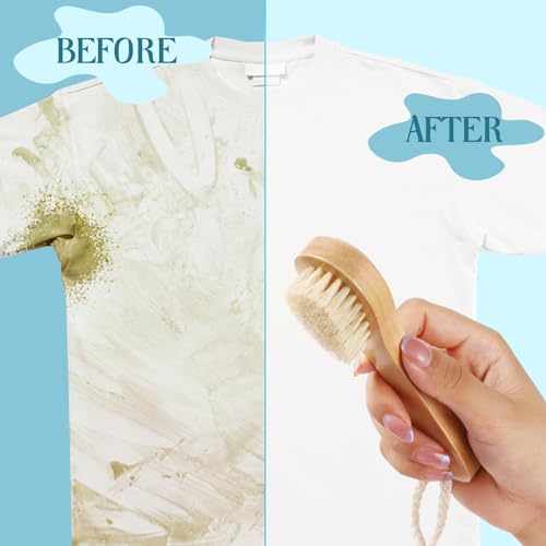 3 Pcs Wood Laundry Stain Brush Stain Remover Brushes with Boar Bristle Small Stain Brush for Clothes for Scrubbing Stains from Furniture Fabric Leather(3 Pcs A) - style: 3 Pcs A