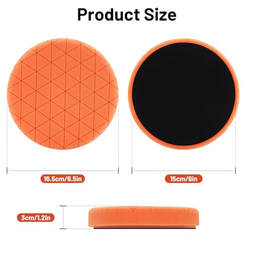 Buffing Polishing Pads, 7Pcs 6.5 Inch 165mm Face for 6Inch 150mm Backing Plate, Car Compound Buffing Sponge Pads and Woolen Pads Cutting Polishing Pad Kit for Car Polishing and Waxing - color: 7pcs-6Inch