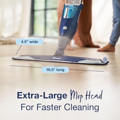 Bona Hardwood Floor Premium Spray Mop - Includes Wood Floor Cleaning Concentrate and Machine Washable Microfiber Cleaning Pad - Dual Zone Cleaning Design for Faster Cleanup - style: Premium Spray Mop: Concentrate Packet
