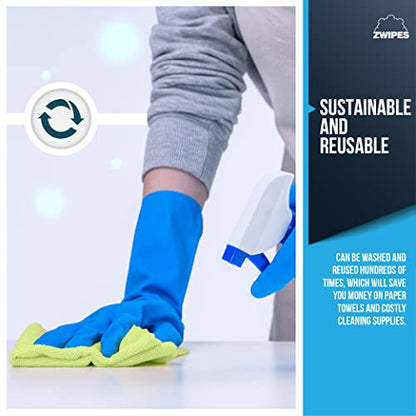 Zwipes 735 Microfiber Towel Cleaning Cloths, 12 Pack - size: 12-pack