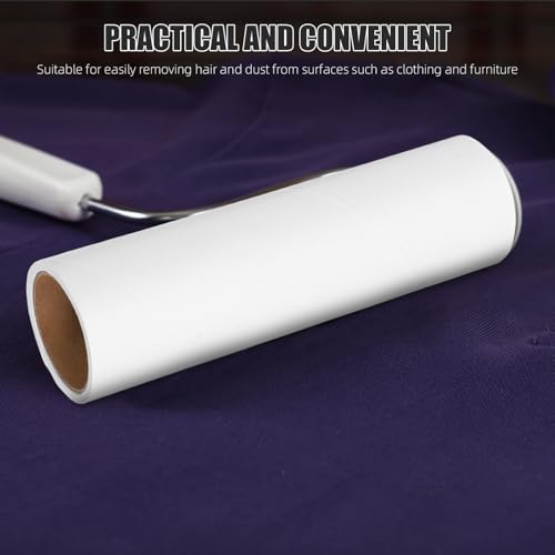 VALICLUD 38mm Inner Diameter Lint Roller Refills 10 Rolls White Sticky Adhesive Sheets for Pet Hair Remover Clothes Bedding Car Seat Cleaning