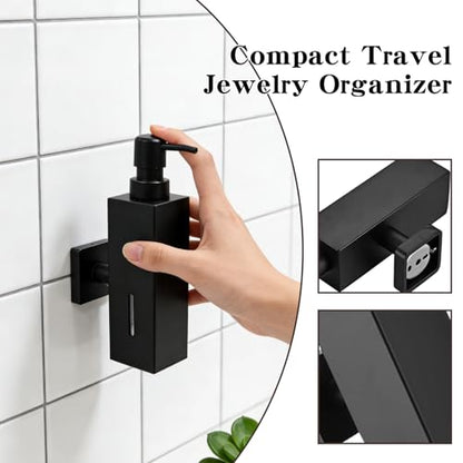 Black Soap Dispenser, Wall-Mounted 304 Stainless Steel Liquid Soap Dispenser for Kitchen and Bathroom