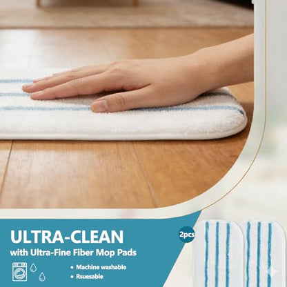 Simple Deluxe Steam Mop for Floor Cleaning, Lightweight Floor Steamer Cleaner Mop - Ideal for Hardwood/Tile/Laminate Floors Carpet, 2 Washable Pad, Black and Yellow