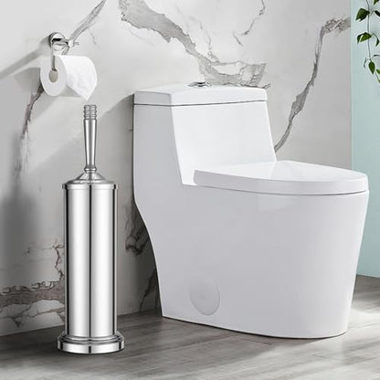 Chrome Toilet Brush and Holder Set, Stainless Steel Toilet Brush for Bathroom,Heavy Duty Toilet Bowl Brush and Holder,Deep Cleaning Modern Toilet Cleaner Brush -Space Saving, Covered Brush - color: Chrome
