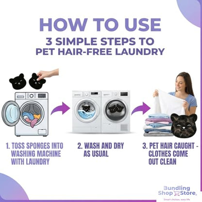Laundry Pet Hair Catcher for Washing Machine - Keep Clothes Clean and Fur-Free with This Easy Pet Hair Remover That Stops Dog and Cat Shedding from Sticking During Wash and Dry Cycles - (Pack 15)
