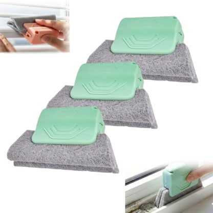 Magic Window Track Cleaner, 2026 New Handheld Window Groove Cleaning Brush Tool Set, Cleaner Brushes for Window lides Gaps Tile Lines Shutter Slats Car Vents & Narrow Gaps (3, Green) - color: Green