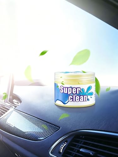 Super Clean Cleaning Gel, Universal Dust Removal Slime for Car Vents, Keyboard, and Hard-to-Reach Places, Reusable Cleaning Putty - color: Yellow