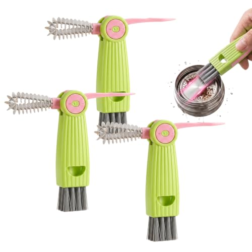3 in 1 Cup Lid Cleaning Brush, 2026 New 3 in 1 Multifunctional Cleaning Brush Portable Cup Lid Cleaner, Cup Lid Gap Cleaner HomeKitchen Gadgets - color: Green *3