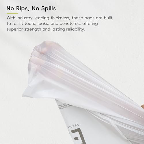 EKO 12.9 Gallon / 45-49 Liter, 60 Count Drawstring Trash Bags, Extra-Strong Unscented Garbage Bags, Easy-Dispense Roll for Kitchen & Household Use, Resists Tears, Leaks and Punctures, Code J, White - size: 60 Count (Pack of 1), style: 12.9 Gallon Bags/Cod