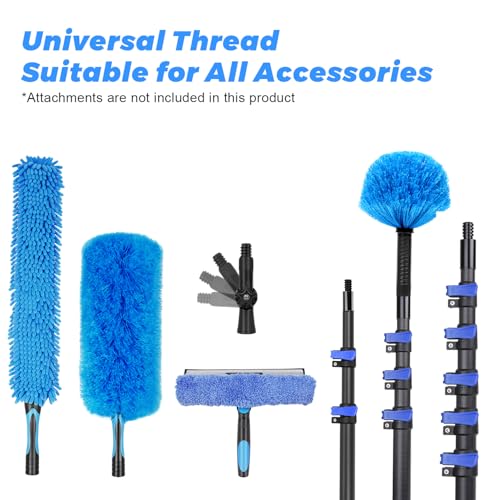 Carbon Fiber Extension Pole 4.7-24FT Telescoping Paint Roller Extendable Pole Lightweight Sturdy Extension Poles with Universal Threaded Head Multi-Use Pole - size: 24FT
