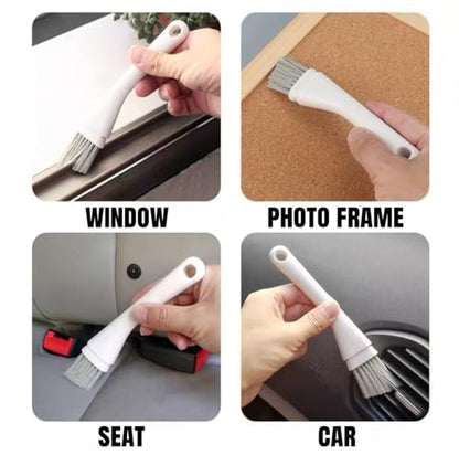 2PCs Window Track & Crevice Cleaning Brushes with Built-in Dustpan - Floor/Window Slot/Keyboard/Door Crevice Brush Set, Household Cleaning Tool Set(Black+Black) - color: Black+black