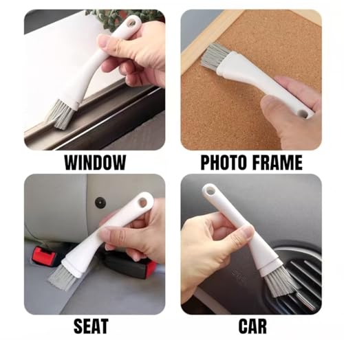 2PCs Window Track & Crevice Cleaning Brushes with Built-in Dustpan - Floor/Window Slot/Keyboard/Door Crevice Brush Set, Household Cleaning Tool Set(Gray+Green) - color: Gray+green