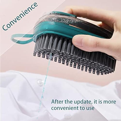 Brush with Soap Dispenser, Good Srubber Cleaner for Dish Sink Pan Pot Washing and Cleaning, Bathroom, Kitchen, Soft Laundry Clothes and Shoes Scrubbing Brush(Green) (Green) - color: Green