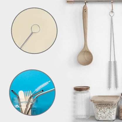 12 Pcs Straw Brushes, Straw Cleaning Brush, Small Cleaning Bottle Brush Set, Stainless Steel Straw Brushes, Reusable Straw Cleaner Brush, for Bottle Glasses Straw Cleaning