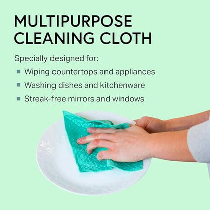 Swedish Wholesale Dishcloths Reusable 8" x 7" Sponge Cloths, Bulk 10 Pack of High Absorbent Cellulose Dish & Kitchen Cleaning Hand Towels, Wring to Dry & Machine Wash, Odor Resistant, White - color: White