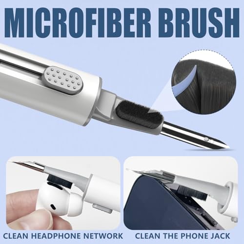 Inesore Cleaner Kit for Airpods Pro 3 2 1 Series,Multi-Function Cleaning Pen Tool for Earbuds Headphone iPhone Camera Electronic Devices,with Soft Brush Flocking Sponge -White - color: A1-White