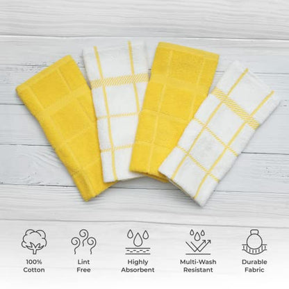 100% Cotton Terry Dish Cloth & Dish Towel, 6 Pack, Super Soft and Absorbent Kitchen Towels, Perfect for Kitchen Cleaning and Dish Washing (Yellow (DT and DC Combo)) - color: Yellow (Dt and DC Combo)