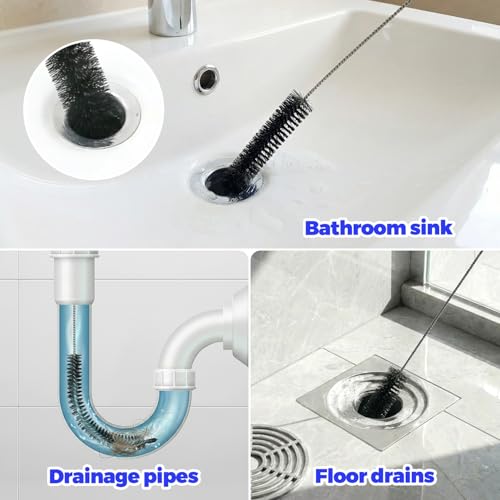 Holikme Dryer Vent Cleaner Kit - 5 Piece Flexible Snake Tool for Lint Removes & Hair Clogs, Suitable for Drain Pipes,Condenser, Refrigerator Coils, Radiators, Toilets, Sinks & Tile Grout