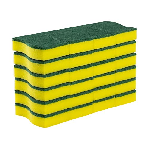 (24 Pack) Heavy Duty Scrub Sponges by SCRUBIT – Kitchen Dish, Sink and Bathroom Cleaning Scrubber Sponge - with Non-Smell Scouring Pad [New Packaging] - size: 6 Count (Pack of 4)