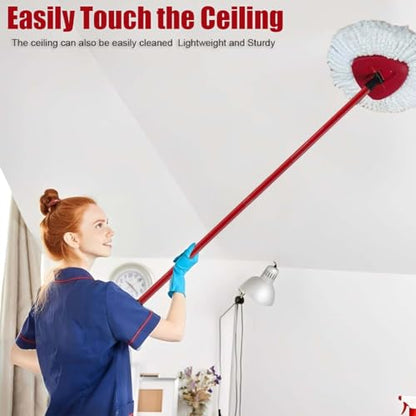 Mop Handle for Ocedar, Spin Mop Handle for O Cedar 4-Section 28.5-to-55inch Mop Replacement Stick Compatible with Ocedar Easy Wring Mop Refills Germany Screw Joint - size: 1 Handle