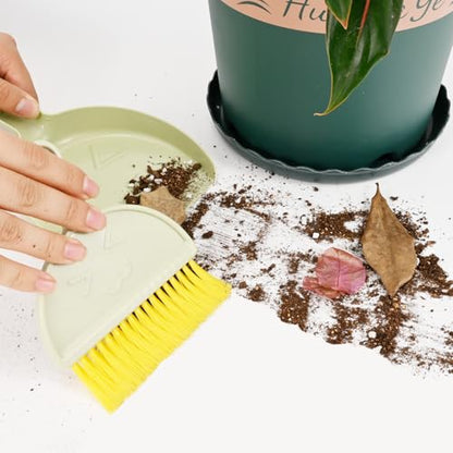 Small Broom and Dustpan Set,mini Compact Portable, for Home, Sofas, Kitchen countertops, Storage Shelves, Office desks, bathrooms, and pet Areas (Green) - color: Green