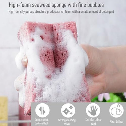 Non-Scratch Household Cleaning Sponges- Scrubbing Dish Sponge Ideal for Washing Kitchen,Dishes, Bathroom &More - 3 Kitchen Cleaning Sponges