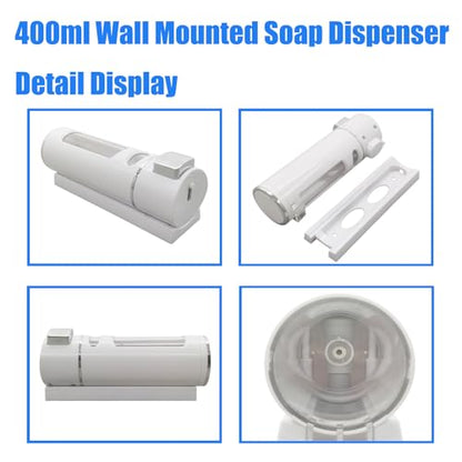 400ml Wall Mounted Soap Dispenser Hand-Pressed Wall Hanging Soap Dispense Tool Bathroom Shower Shampoo Lotion Pump Dispenser