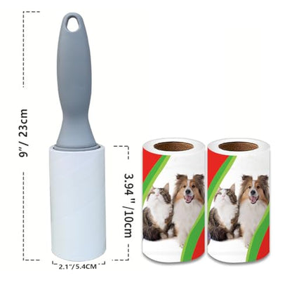 Pet Hair Lint Rollers, 3 Pack, 90 Sheets Each– Reusable Sticky Roller for Pet Hair, Cat & Dog Hair Remover, Lint Remover, Pet Hair Remover for Furniture, Clothing & Cars - size: 3 pcs - 270 Sheets
