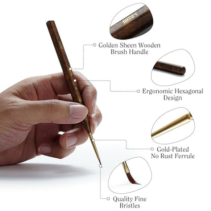 Artify Extreme Detail Paint Brushes Set, 10pcs Multi-Shape Fine Detail Brushes with Portable Bag, Ultra Fine Paint Brush Set for Miniature & Illustration Painting - style: 10Pcs-Handbag
