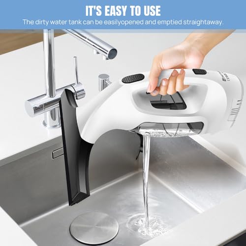 Cordless Window Vacuum Squeegee with 150ml Detachable Water Tank, Electric Window Cleaner Handheld Glass Cleaning Tool with Strong Suction for Shower Glass Mirror Car Door Streak-Free