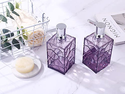 YAUKPH 2 Pack Lavender Purple Rust Proof Soap Dispenser | Acrylic material for bathroom and kitchen countertops - color: 2 Pack Purple
