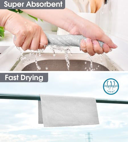 KitchLife Microfiber Cleaning Cloth Roll - Tear-Away Reusable Microfiber Paper Towels, Lint-Free, Washable, 20 Sheets for Kitchen, Car, Dishes, and Sensitive Surfaces (Light Gray) - color: Light Gray