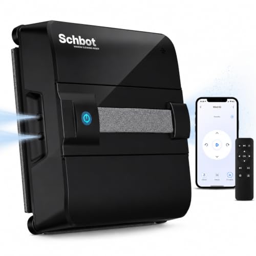 Wind X3 2026 Window Cleaning Robot – Black Robot Window Cleaner with Automatic Spray Function, Suitable for Small and Big Windows with and Without a Frame