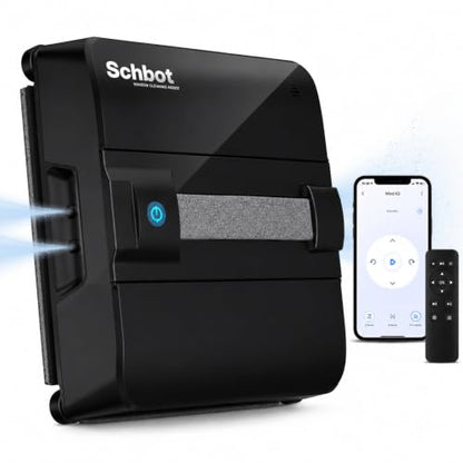 Wind X3 2026 Window Cleaning Robot – Black Robot Window Cleaner with Automatic Spray Function, Suitable for Small and Big Windows with and Without a Frame