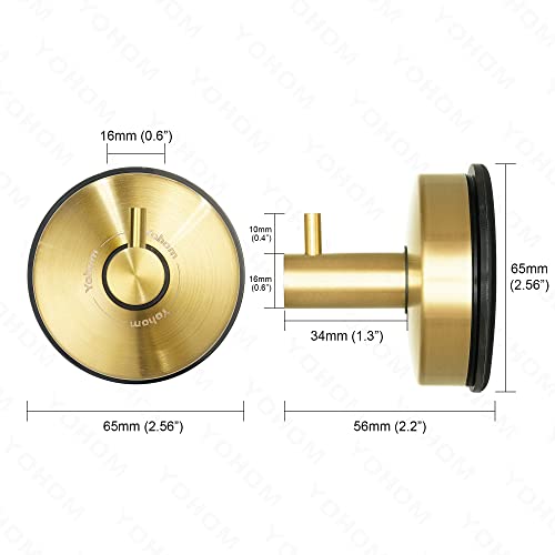YOHOM Suction Cup Hooks for Shower Towel Holder Stainless Steel Vacuum Bathroom Shower Hook Suction Washcloth Hanger Kitchen Towel Rack for Robe Loofah Wreath Glass Door Window Wall Brushed Gold 2Pcs - color: 2 Gold