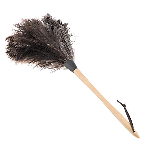 Fdit Handmade Washable Non-electrostatic Duster with Wooden Handle Household