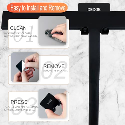 DEDGE Shower Squeegee Window Glass Wiper Scraper Cleaner with Silicone Blade for Bathroom/Kitchen/Car Glass/Mirror/Door 11-Inch (with Hook)