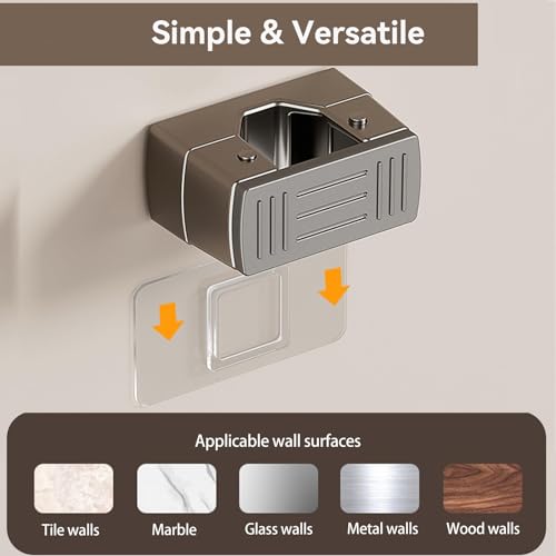 4 Pack Heavy Duty Mop Holder Wall Mount, Strong Adhesive Hanger for Broom Closet Organizer, Space Saving Utility Hooks for Bathroom Kitchen Garage Storage - style: 4PCS