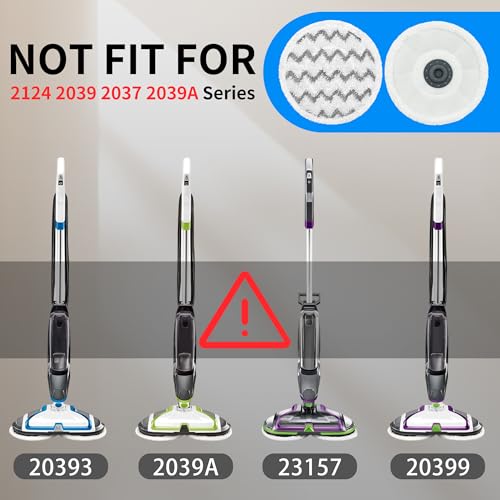 3897A / 3712 Rotating Steam Mop Pads Replacement for Bissell SpinWave Smart Steam Scrubbing Steam Mop Cleaner 【Models 3897A/3712 ONLY】, Washable Reuseable Refill Pads（6Pack） (6Gray)