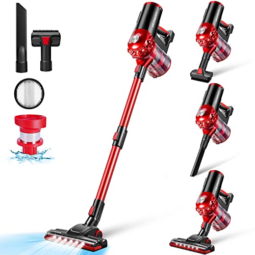 elezon A200 Cordless Vacuum Cleaner, Stick Vacuum with Powerful Suction, Max 38 Mins Runtime, Rechargeable Battery, HEPA Filter, Portable Lightweight Vacuum Cleaners for Home, Hard Floor, Pet Hair