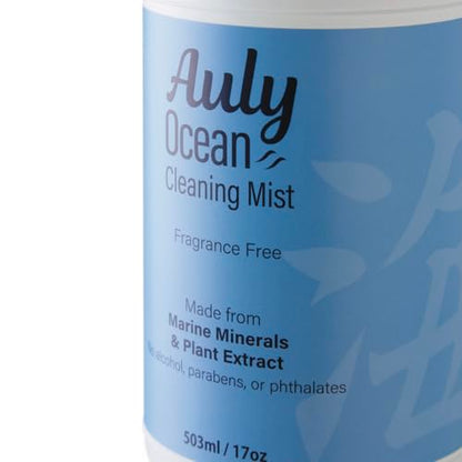 Auly Ocean Multi-Surface Cleaner Spray - Marine Mineral Solution for Grease & Grime - No Rinse Needed, Daily Household Cleaner for Kitchens & High Chairs (17 Fl Oz)
