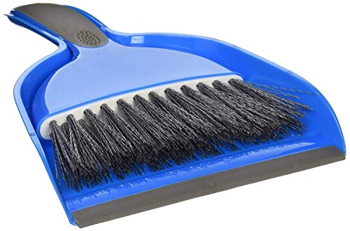 Small Hand Broom with Snap-on Dust Pan, Pack of 2, Colors may vary